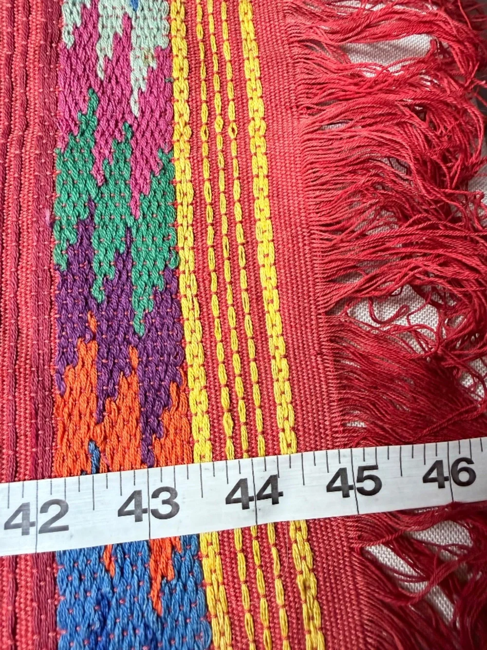 Guatemalan Hand Woven Multi Color Bird Table Runner Ruby Quetzal